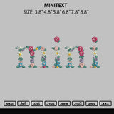 Minitext Embroidery File 6 sizes