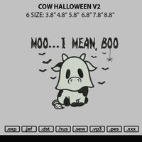 Cow Halloween v2 Embroidery File 6 sizes