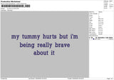 Tummytext 02 Embroidery File 6 sizes