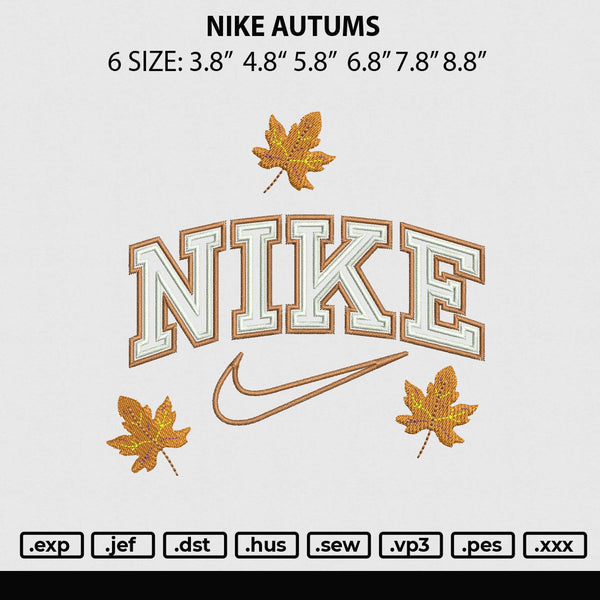 Nike Autums Embroidery File 6 sizes