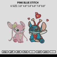 Pink Blue Stitch Embroidery File 6 sizes
