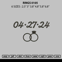 Rings 0105 Embroidery File 6 sizes