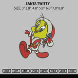 Santa Twitty Embroidery File 4 size