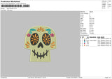 Skull Flowers Embroidery File 6 sizes