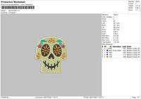 Skull Flowers Embroidery File 6 sizes