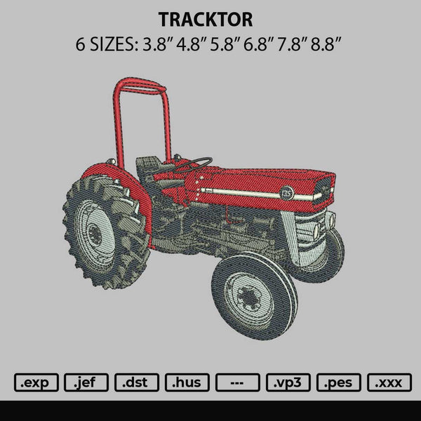 Tracktor Embroidery File 6 sizes