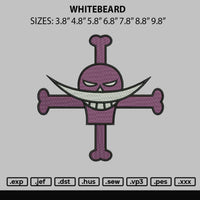 Whitebeard Embroidery File 4 size