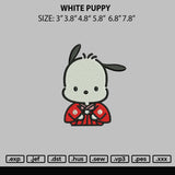 White Puppy Embroidery File 6 sizes