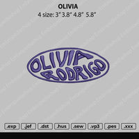 Olivia Text Embroidery File 4 size