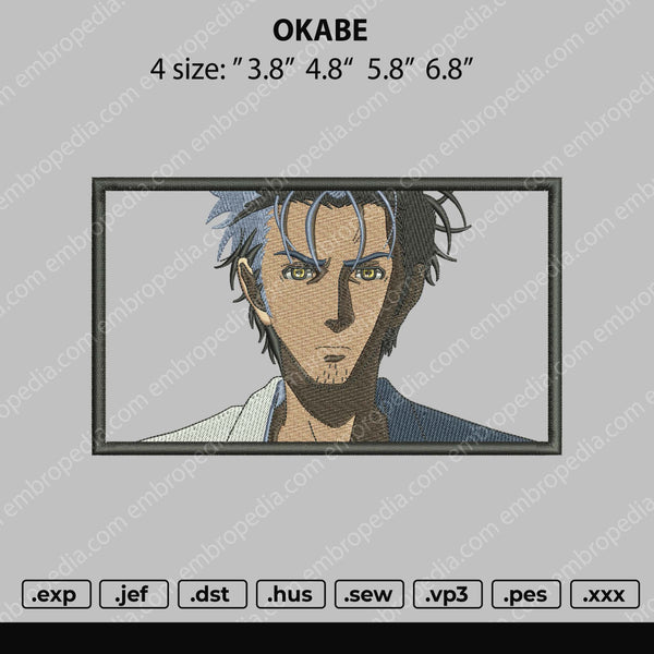 Okabe Embroidery File 4 size