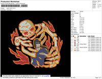 Itachi Skull Embroidery File 4 size