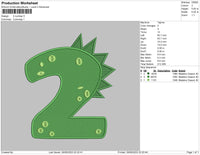 2 Number Embroidery File 4 sizes