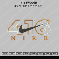 416 Swoosh Embroidery File 4 size
