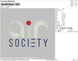 Air Society Embroidery File 4 size