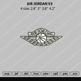 Air Jordan V3 Embroidery File 4 size