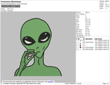 Alien 001 Embroidery File 4 size