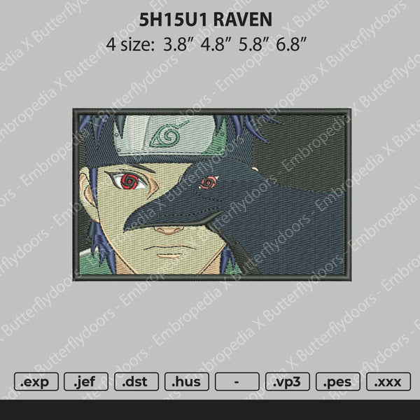 Shisui Raven Embroidery File 4 size