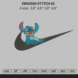 Swoosh Stitch 02 Embroidery File 4 size