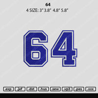 64 Embroidery File 4 size