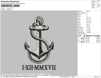 Anchor Embroidery File 4 size
