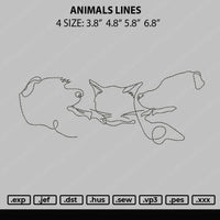 Animals Lines Embroidery File 4 size