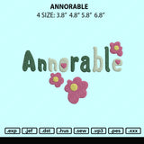 Annorable Embroidery File 4 size