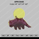 Appa Dusk Embroidery File 4 size