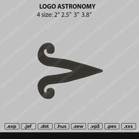 Logo Astronomy Embroidery File 4 size