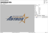 Astros Star Embroidery File 6 sizes