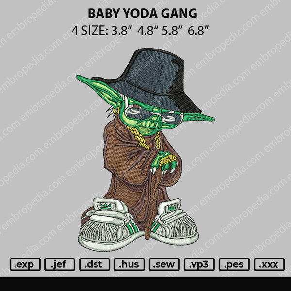 Baby Yoda Gang Embroidery File 4 size