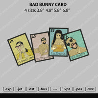 Bad Bunny Card Embroidery File 4 size