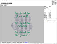 Be Kind Text Embroidery File 4 size