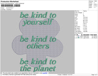 Be Kind Text Embroidery File 4 size