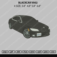 Black Car V002 Embroidery File 4 size