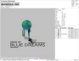 Blue Dreams Embroidery File 4 size