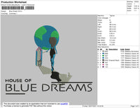 Blue Dreams Embroidery File 4 size