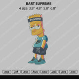 Bart Supreme Embroidery File 4 size