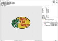 Bass Pro Shop Embroidery File 4 size