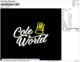 Cole World Embroidery File 4 size
