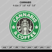 Cannabis Coffee Embroidery File 4 size
