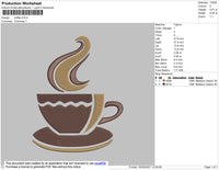 Coffee Embroidery File 4 size