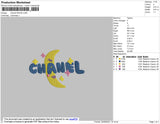 Chnl Moon Embroidery File 4 size