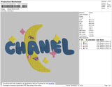 Chnl Moon Embroidery File 4 size