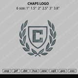 Chaps Logo Embroidery File 6 size