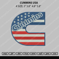 Cummins USA Embroidery File 4 size