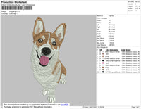 Corgi Dog Embroidery File 4 size
