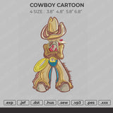 Cowboy Cartoon Embroidery File 4 size