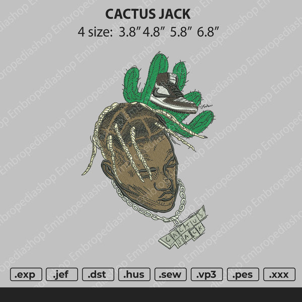 1 Cactus Jack Embroidery File 4 size