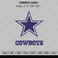 Cowboy Logo Embroidery File 4 size