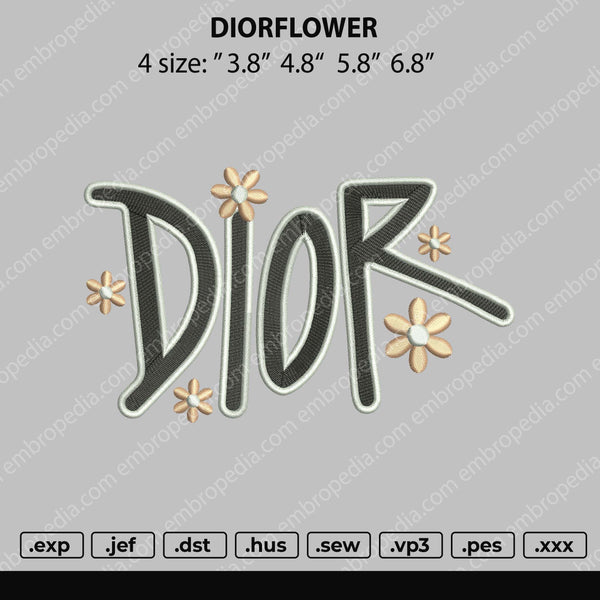DiorFlower Embroidery File 4 size